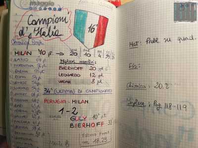�Io segnavo tutti i risultati delle partite, con tanto di formazioni e marcatori � racconta il 40enne Marco �. Scriverci sopra i compiti, insomma, era l�ultimo dei miei pensieri�